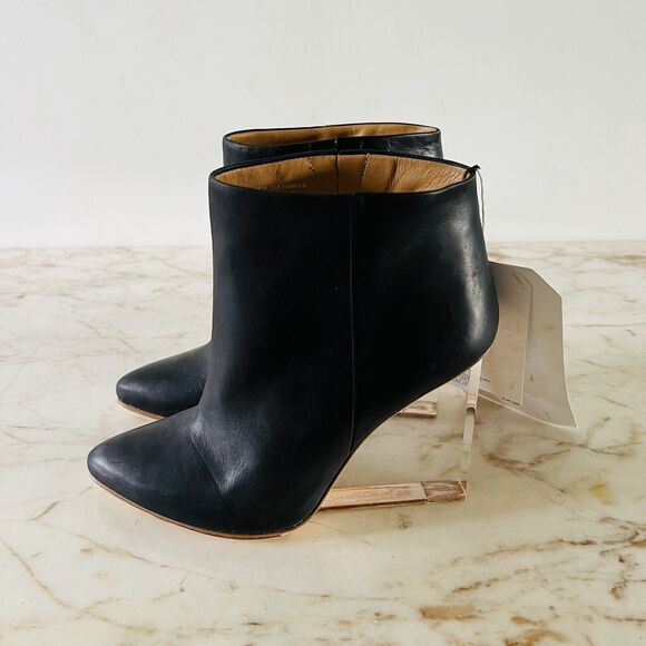 2012 MAISON MARTIN MARGIELA (MMM) x H&M Leather Floating Heel Ankle Boots - US 7 - Picture 3 of 8